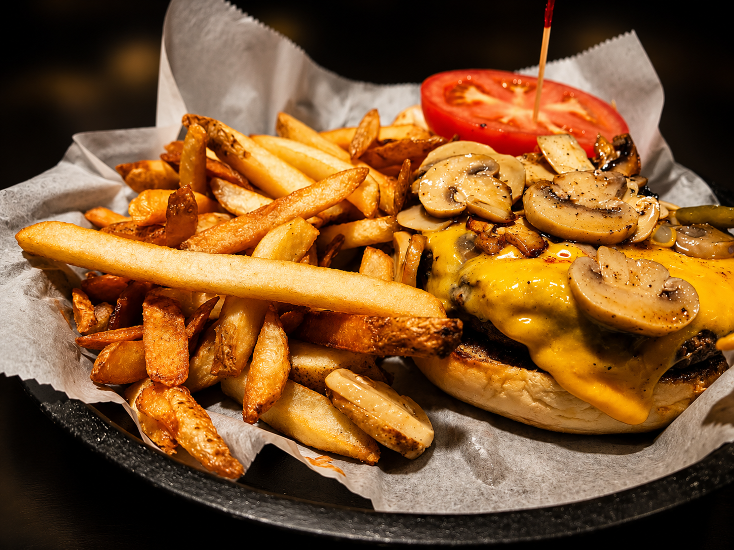 Mushroom Swiss Burger